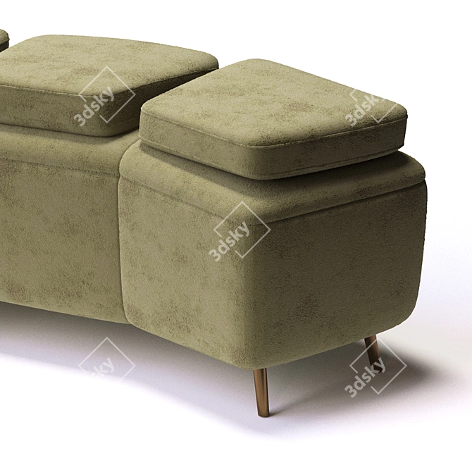 Modern Poly-Sofa: Sleek Design 3D model image 2