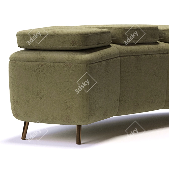 Modern Poly-Sofa: Sleek Design 3D model image 3