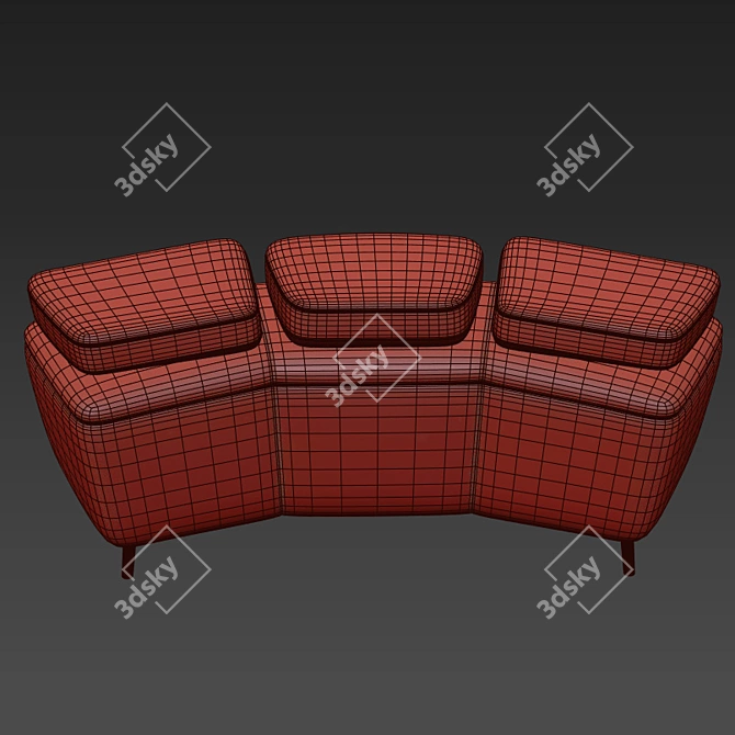 Modern Poly-Sofa: Sleek Design 3D model image 4