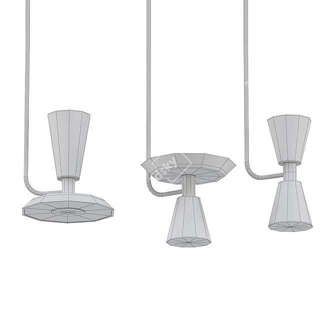 Sleek Steel LED Pendant: ALAMBICCHI 3D model image 2