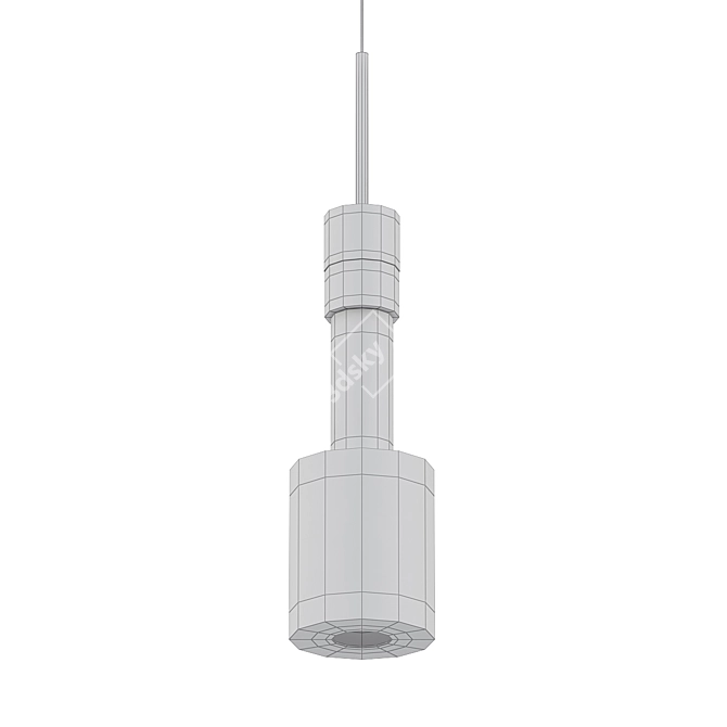 Elegant Glass Pendant Lamp 3D model image 2