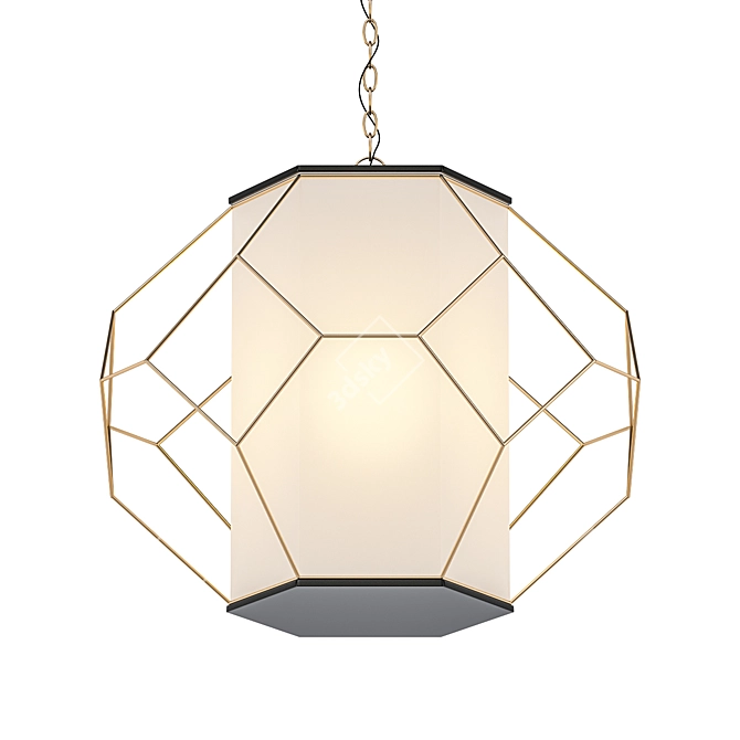 Sleek Metal Pendant Light 3D model image 1