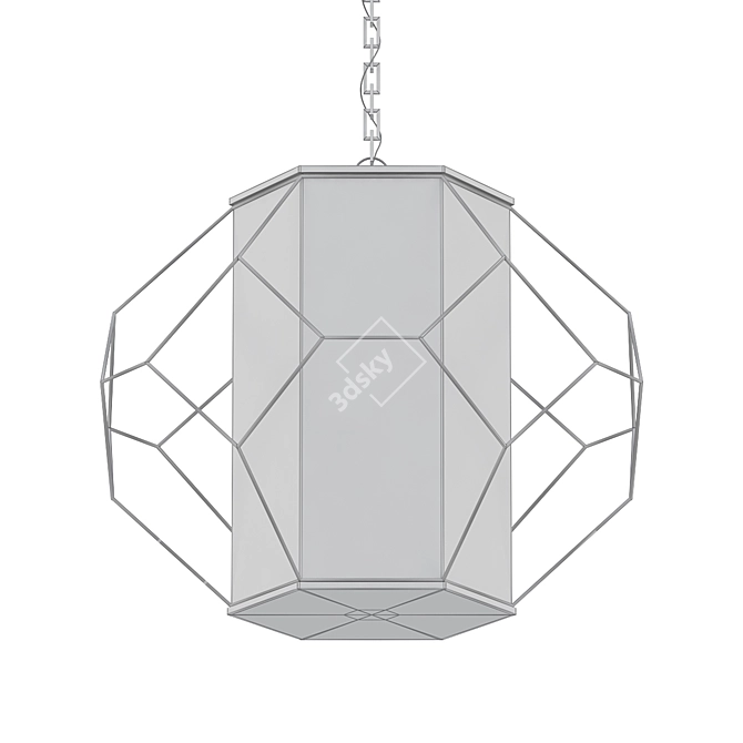 Sleek Metal Pendant Light 3D model image 2