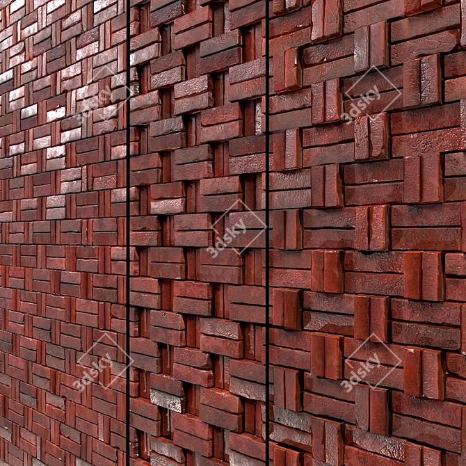 Lattice Brick PBR Seamless Material 3D model image 1