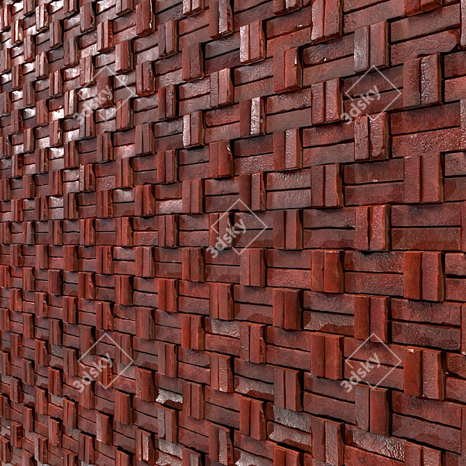 Lattice Brick PBR Seamless Material 3D model image 2