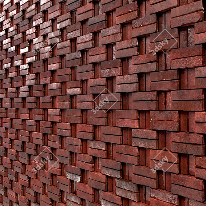 Lattice Brick PBR Seamless Material 3D model image 3