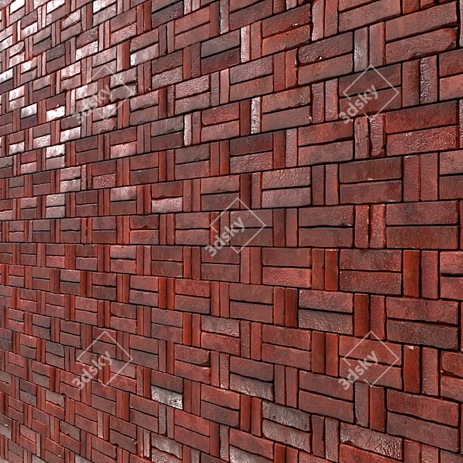 Lattice Brick PBR Seamless Material 3D model image 4