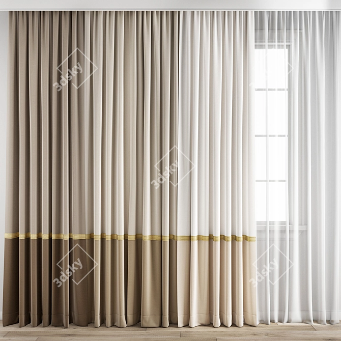 Polygonal Curtain Model 3D model image 1