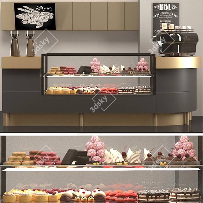 Title: Cafe Maker: Coffee, Desserts, Chocolate 3D model image 3