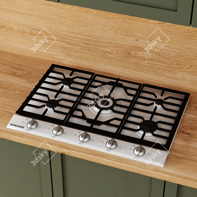 Title: Eco-Friendly Green Kitchen Island 3D model image 6