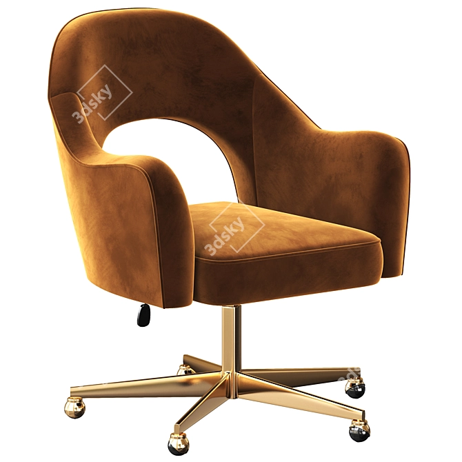 Modern Fayette Swivel Desk Chair 3D model image 5