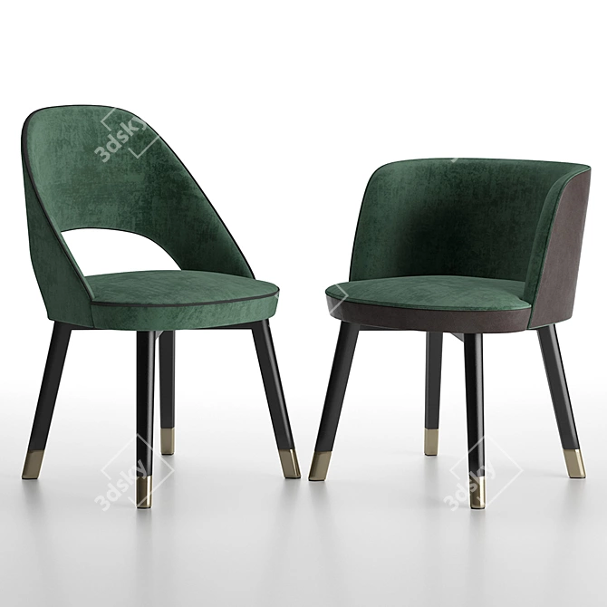 Colette & Romeo: Elegant Armchair and Table Set 3D model image 4