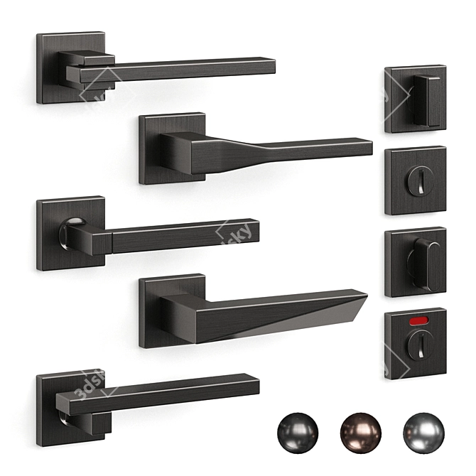 Elegant Olivari Door Handles 3D model image 1