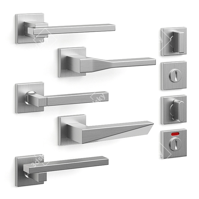 Elegant Olivari Door Handles 3D model image 2