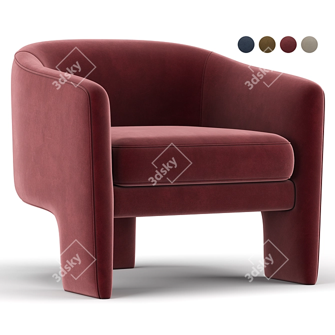 Effie Tripod Armchair: Sleek and Stylish Design 3D model image 1