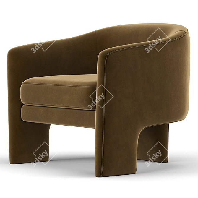 Effie Tripod Armchair: Sleek and Stylish Design 3D model image 4