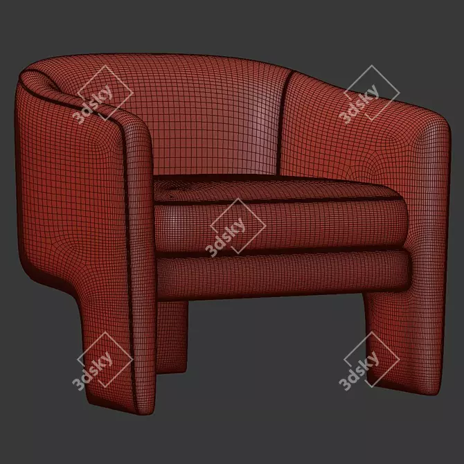 Effie Tripod Armchair: Sleek and Stylish Design 3D model image 5