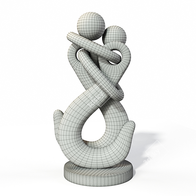 Elegant Crochet Couple: 3D Sculpture 3D model image 5