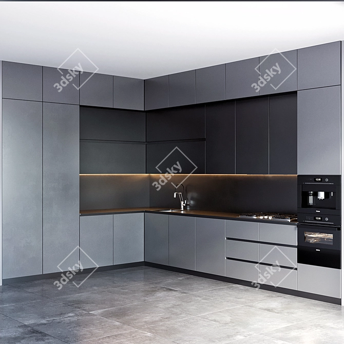 Miele 300cm Kitchen Set 3D model image 2