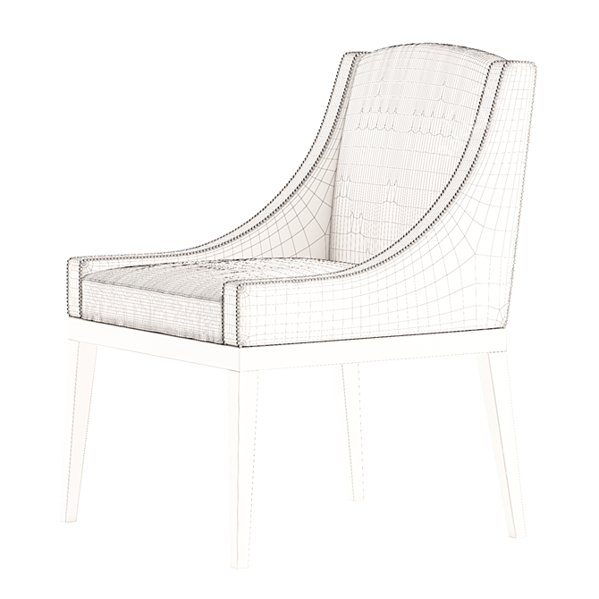 Luxury Stud Accent Chair | Ready-to-Render Model 3D model image 4
