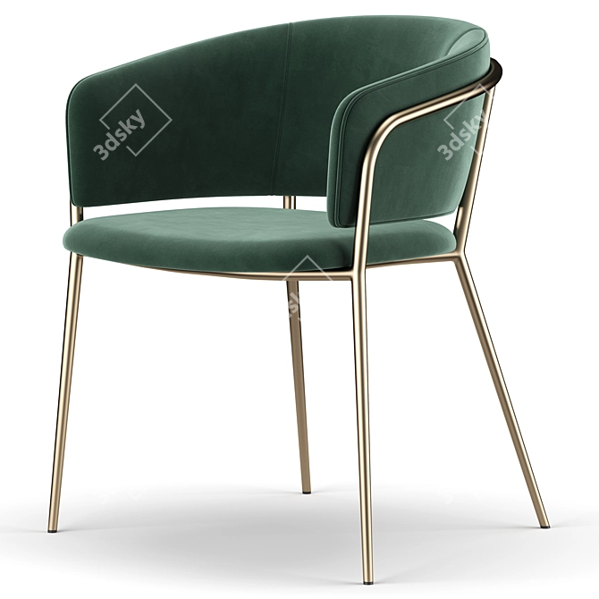 Elegant Amon Dining Chair 3D model image 4