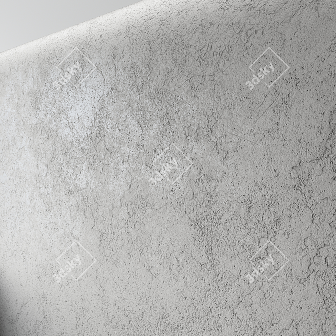 Decorative Concrete Plaster: Seamless Textures & PBR Material 3D model image 3