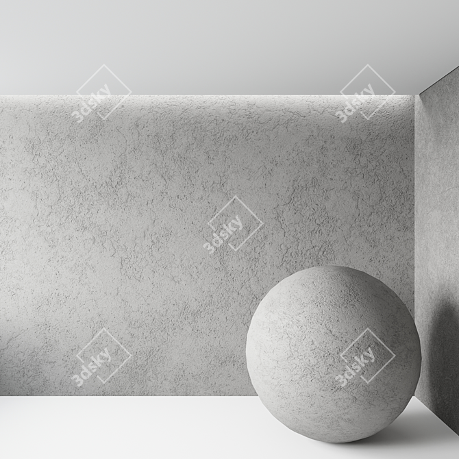 Decorative Concrete Plaster: Seamless Textures & PBR Material 3D model image 9