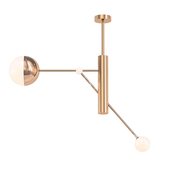  Brass Pole Dance Pendant Light 3D model image 1