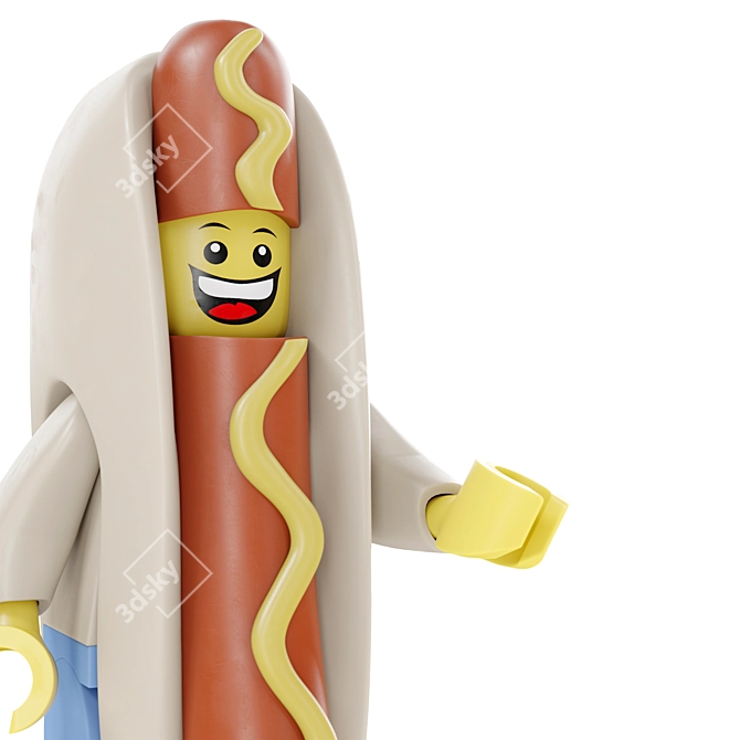 Giant Lego Sausage Man Figurine 3D model image 4