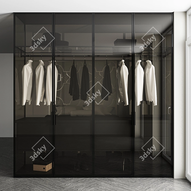 Spacious 7-Door Cupboard 3D model image 2