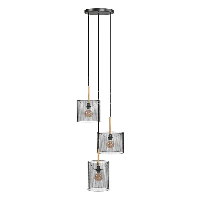 Modern Lucide Baskett Chandelier: Elegant Edison Lighting 3D model image 4