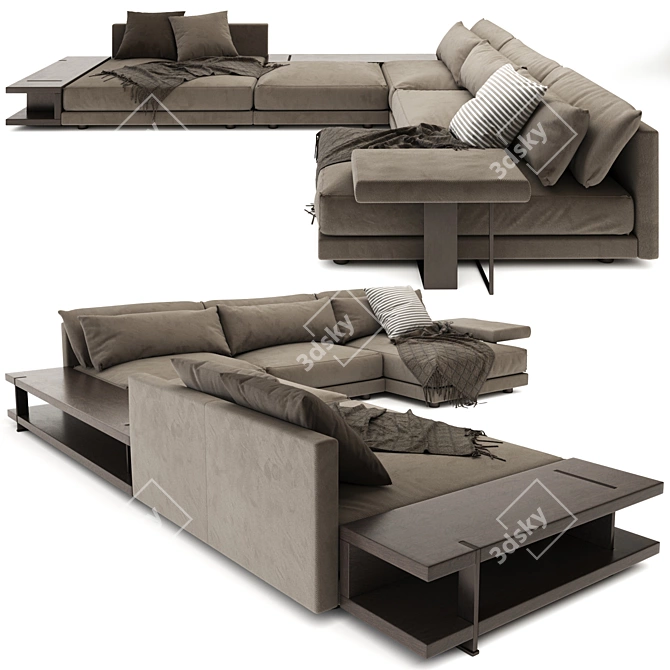 Bristol Poliform Sofa: Elegant and Spacious 3D model image 2