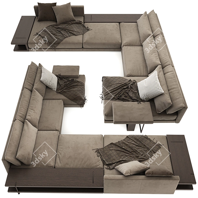 Bristol Poliform Sofa: Elegant and Spacious 3D model image 3