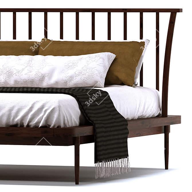 Modern Mid Bed 3D model image 2