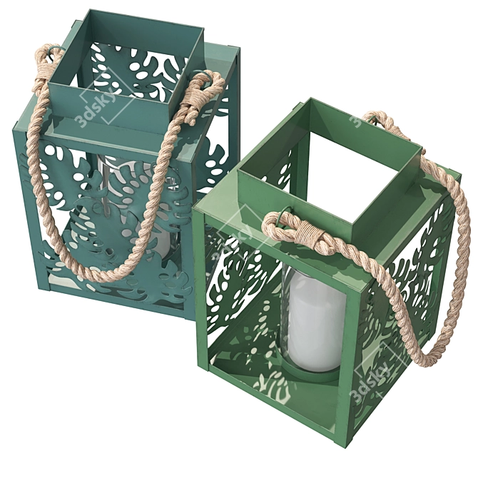 Elegant Lantern Decor - 4 Designs 3D model image 2