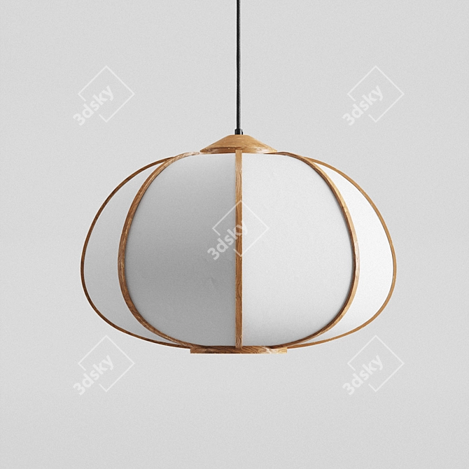 Bamboo Pendant Light: Minimalist Eco-Chic 3D model image 1