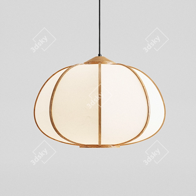 Bamboo Pendant Light: Minimalist Eco-Chic 3D model image 2