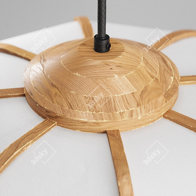 Bamboo Pendant Light: Minimalist Eco-Chic 3D model image 3