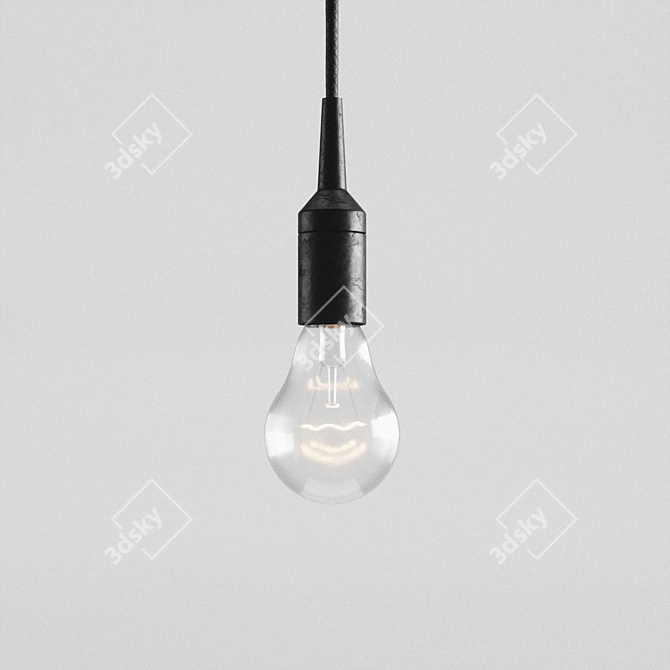 Bamboo Pendant Light: Minimalist Eco-Chic 3D model image 5