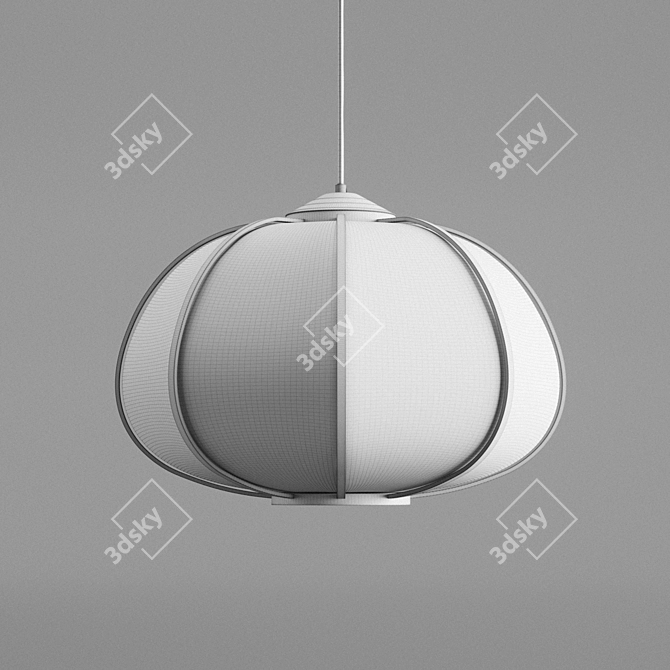 Bamboo Pendant Light: Minimalist Eco-Chic 3D model image 6