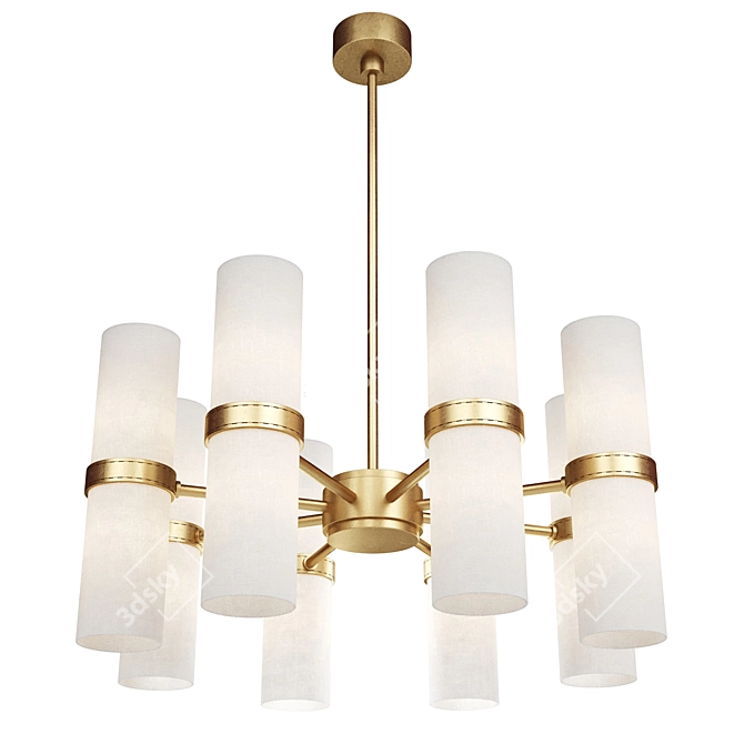 Elegant Brass Chandelier: OM SL044 3D model image 1