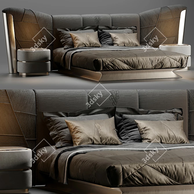 Luxury Plaza Bed: Visionnaire's Masterpiece 3D model image 2