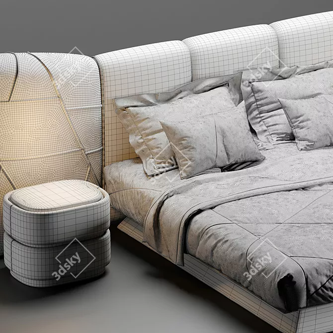 Luxury Plaza Bed: Visionnaire's Masterpiece 3D model image 4