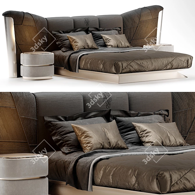 Luxury Plaza Bed: Visionnaire's Masterpiece 3D model image 8