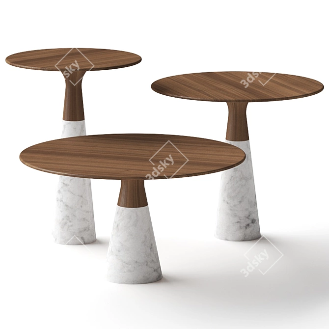 Elegant Leaf Coffee Tables: Neutra by Luca Martorano 3D model image 1