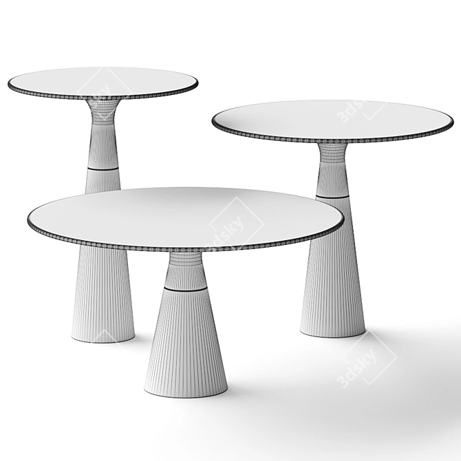 Elegant Leaf Coffee Tables: Neutra by Luca Martorano 3D model image 2