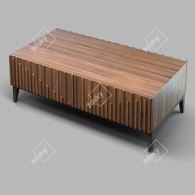 MENORCA Coffee Table: Elegant Walnut Finish 3D model image 4