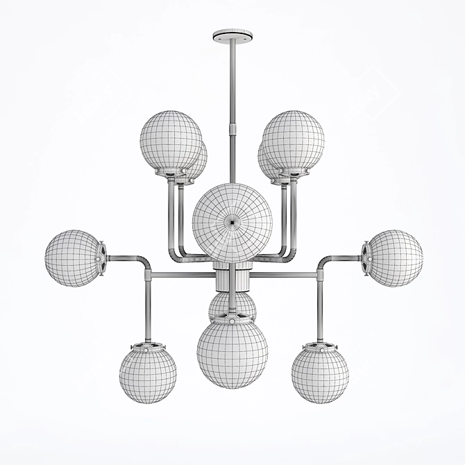 Industrial Loft Chandelier 3D model image 3