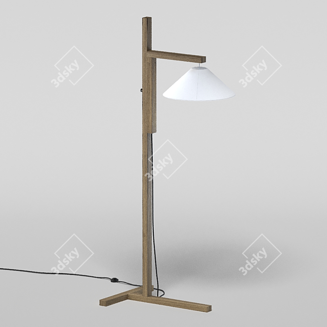 Elegant Christophe Delcourt KAY Oak Floor Lamp 3D model image 1