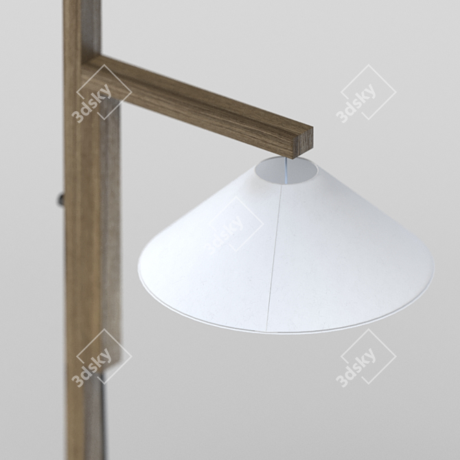 Elegant Christophe Delcourt KAY Oak Floor Lamp 3D model image 2